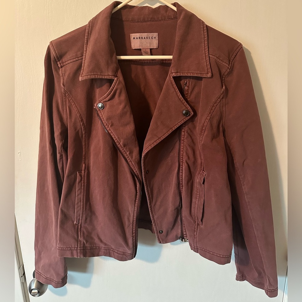 Marrakech Stretchy Pink Moto Jacket